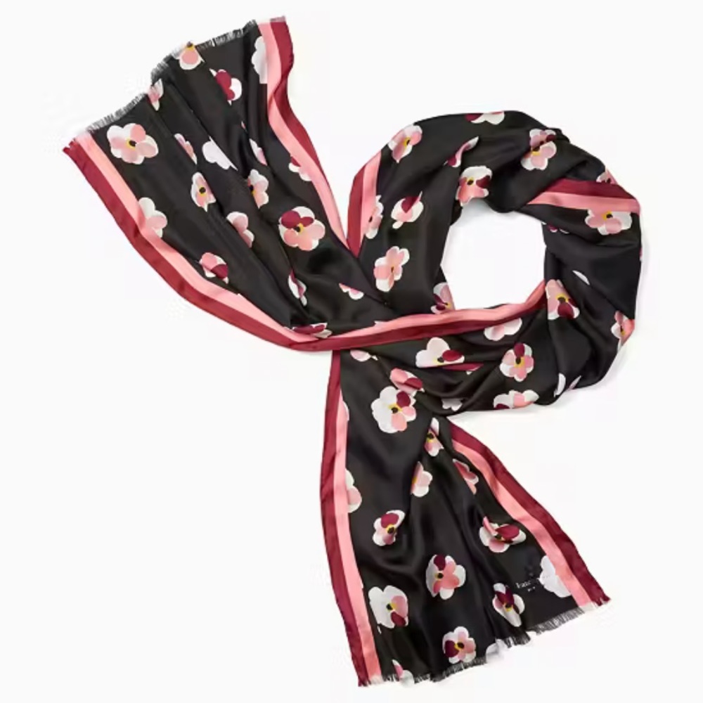 Kate Spade Cherry Blossom Silk Oblong Scarf